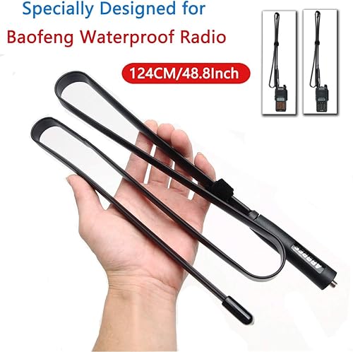 Miniatura 3 de ABBREE Juego del ejército plegable táctica para deportes al aire libre, doble banda VHFUHF de 144430 MHz Antena para Baofeng UV-XR UV-9R Plus