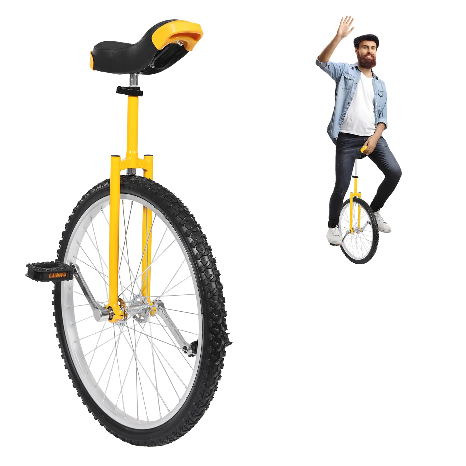 Monociclo de 24 pulgadas, unisex, monociclo para adultos, altura ajustable, 91 – 101 cm, 20 pulgadas, bicicleta de entrenamiento, equilibrio, entrenamiento, varios colores