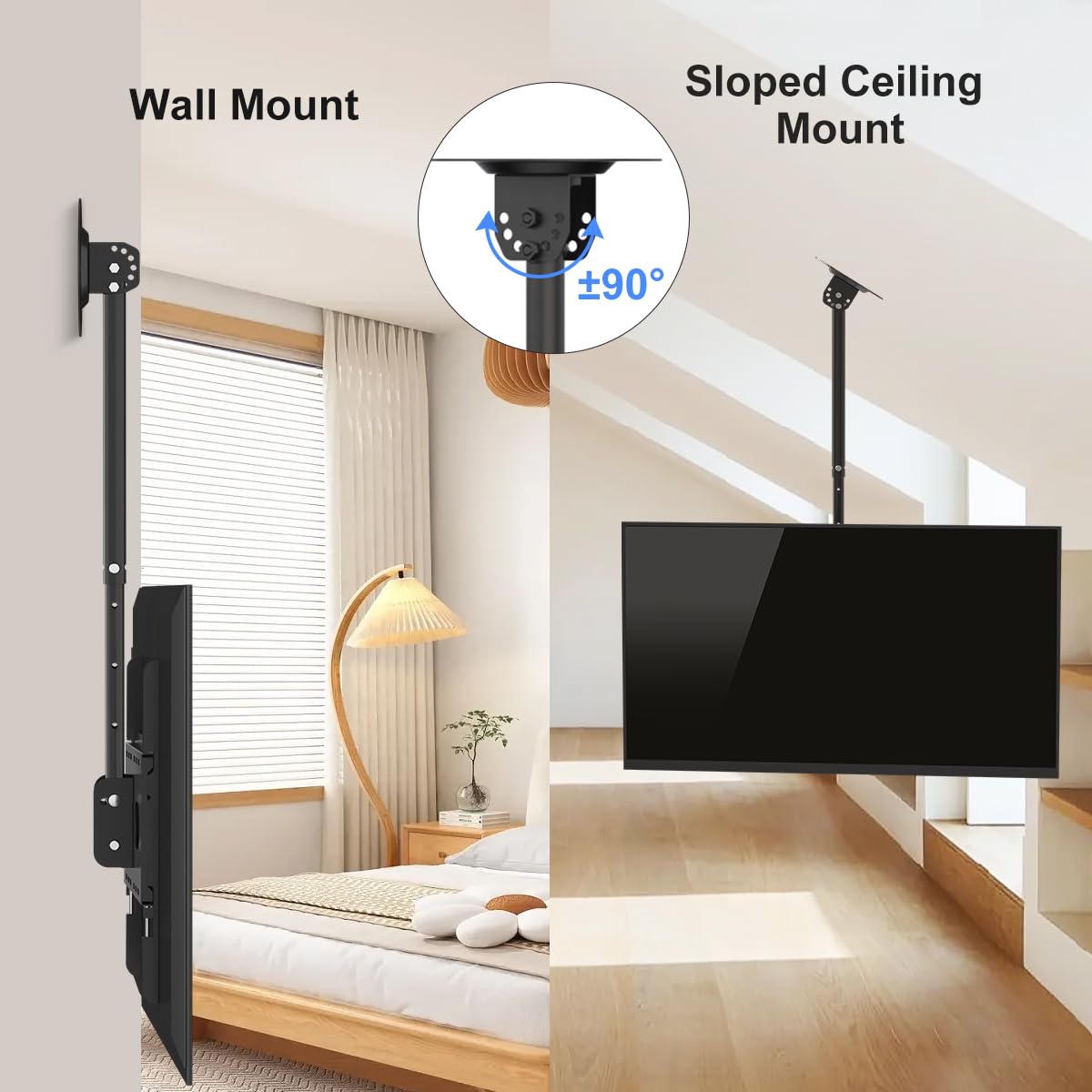 Suptek Supporto da parete per TV da 37 a 75 pollici, LCD, LED, plasma, schermo piatto, con VESA 600 x 400 (max), carico fino a 59,9 kg, altezza regolabile MC5602