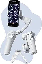 Estabilizador Gimbal 3 Eixos para Celular com Tripé Articulado, Bluetooth e Luz Integrada – Vídeos Estáveis, Portátil – Compatível iOS e Android