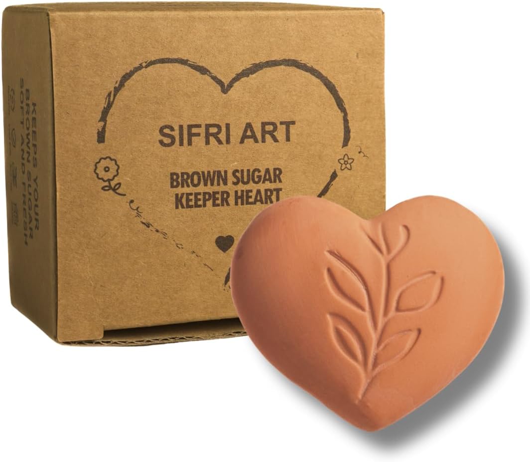 Sifri Terracotta Brown Sugar Keeper 8X Set – Bear, Heart, Dog, Cat, Puppy and 3X Spoon Savers– 8-Piece Moisture Softeners for Sugar, Gift for Bakers & Pantry Lovers
