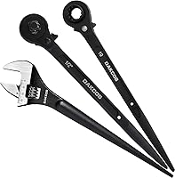 Vista 8 de 2 Piezas 19 mm×22 mm O 3/4"×7/8" 12 Puntos Llave de Trinquete de Doble Extremo con Enchufe Podger Andamio Spud, Plata