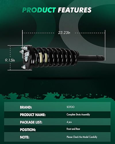 Miniatura 6 de SCITOO Kit completo de montaje de muelles helicoidales para Honda para Accord 2003 2004 2005 2006 2007 para Honda para Accord - Excluyendo modelos