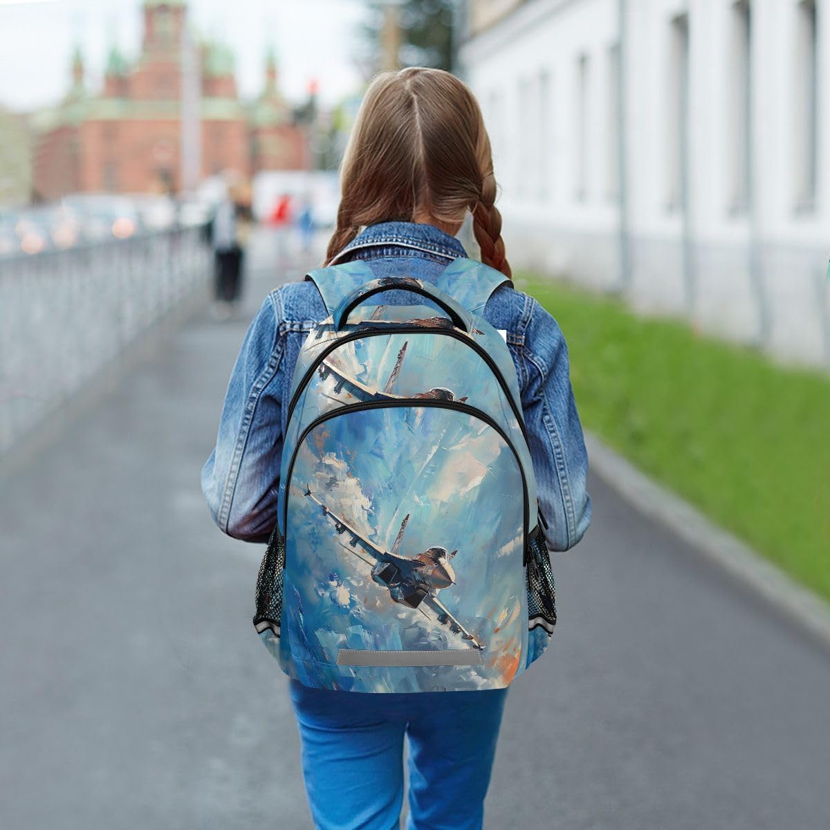 ALAZA Toddler Backpack School Girls Boys Bookbag Kids Children Bags Fighter Jet Painting Student Daypack Travel Teen - Image 8