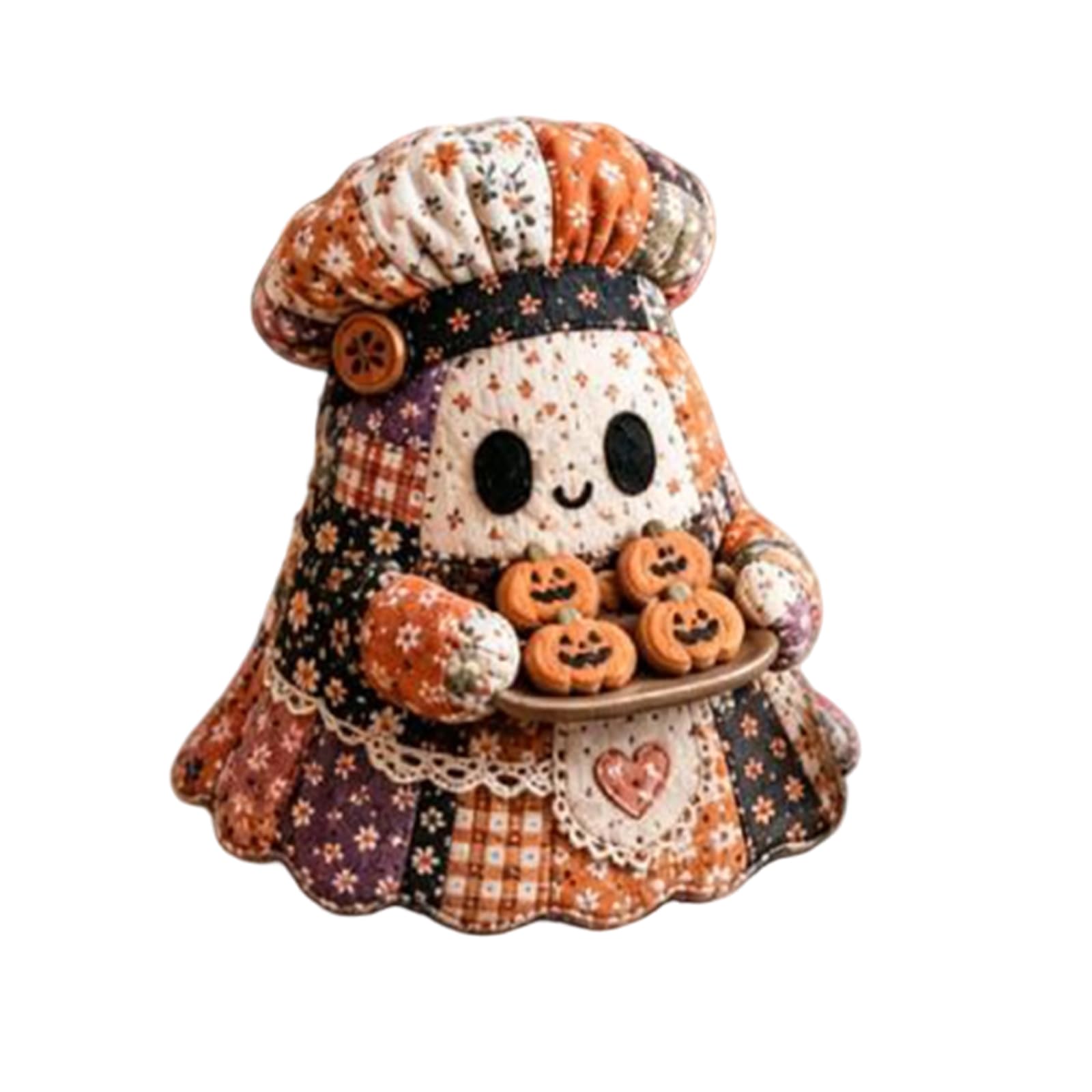 Halloween Ghost Ornament Craft Kit Whimsical DIY Patchwork for Home Decor