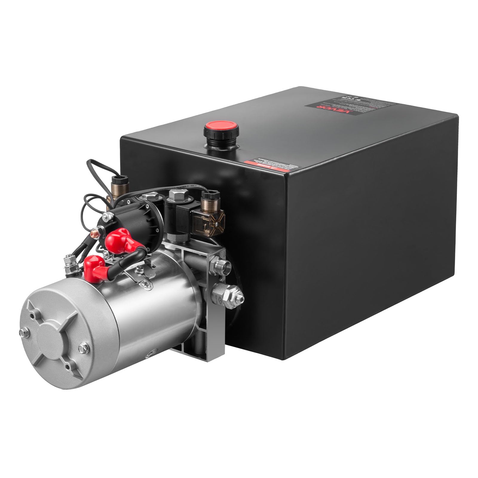 VEVOR Pompa Idraulica per Sollevatore Rimorchio Centralina Idraulica Azione Doppia 2600 giri/min Flusso 3,4L/min, Pompa per Rimorchio Piattaforma con Serbatoio d'Olio in Metallo da Officina