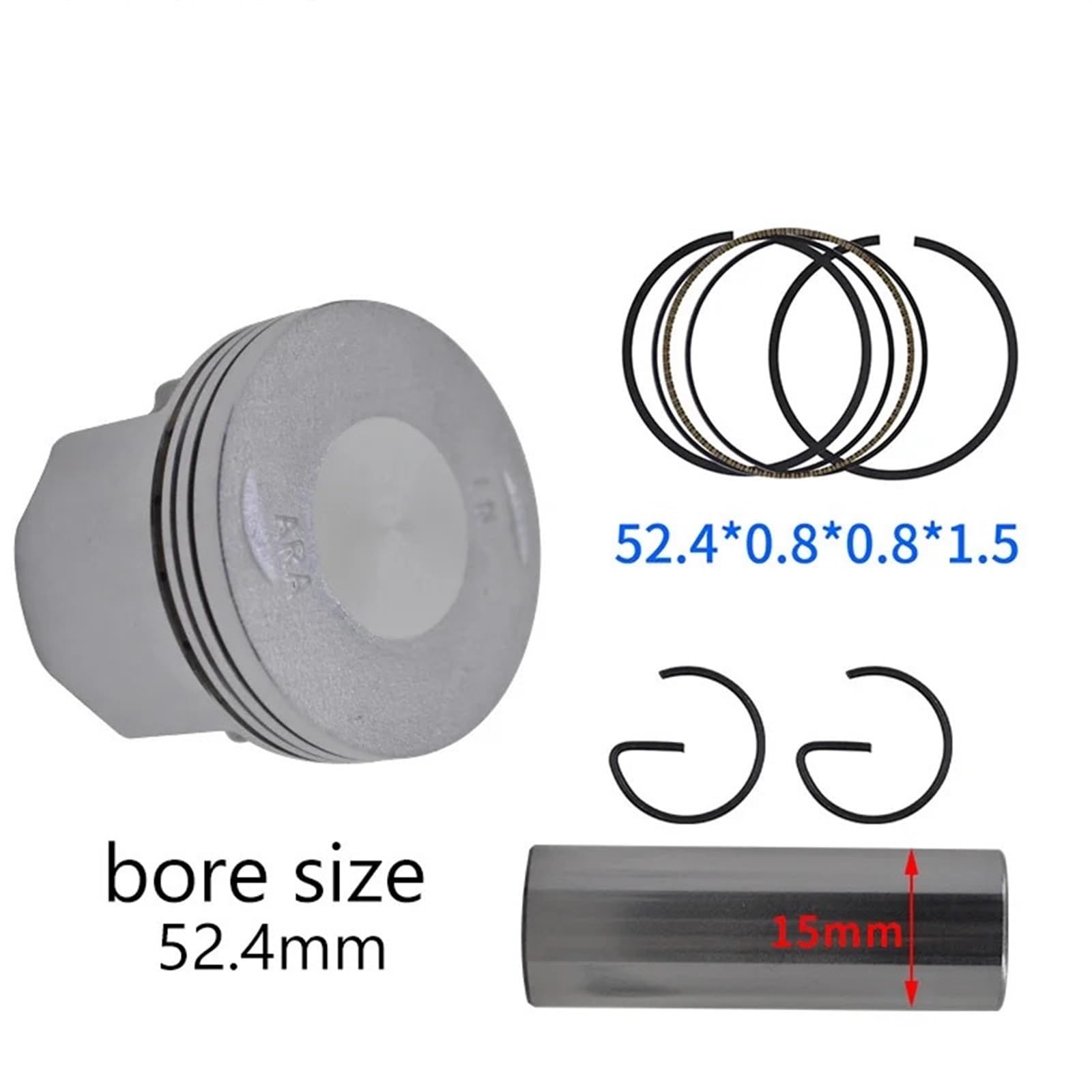 Pieza DE Recambio Kit de Juntas de Anillo de pistón de Cilindro de Motocicleta Compatible con GR125 XS125T XS125T-17 ARA GR XS 125 125cc a 150cc XS150 Repuestos de Motor(125to150)