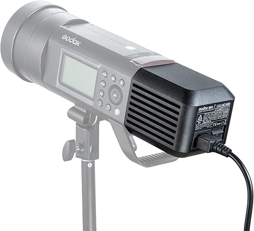 Miniatura 5 de Godox Unidad de alimentación de CA AC400, adaptador de fuente de unidad de alimentación de CA para Godox AD400Pro todo en uno flash estroboscópico