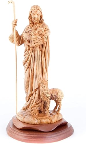 Miniatura 2 de Bethlehem Handicrafts Tallada a mano la estatua del buen pastor