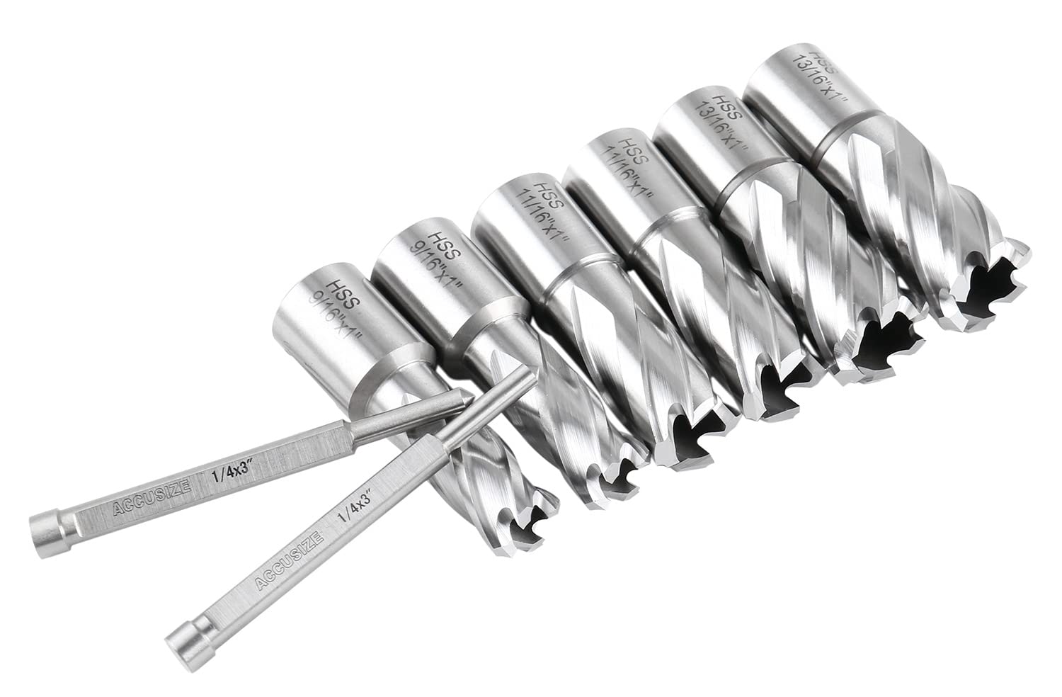 Accusize Industrial Tools - Juego de cortadores anulares métricos y pulgadas