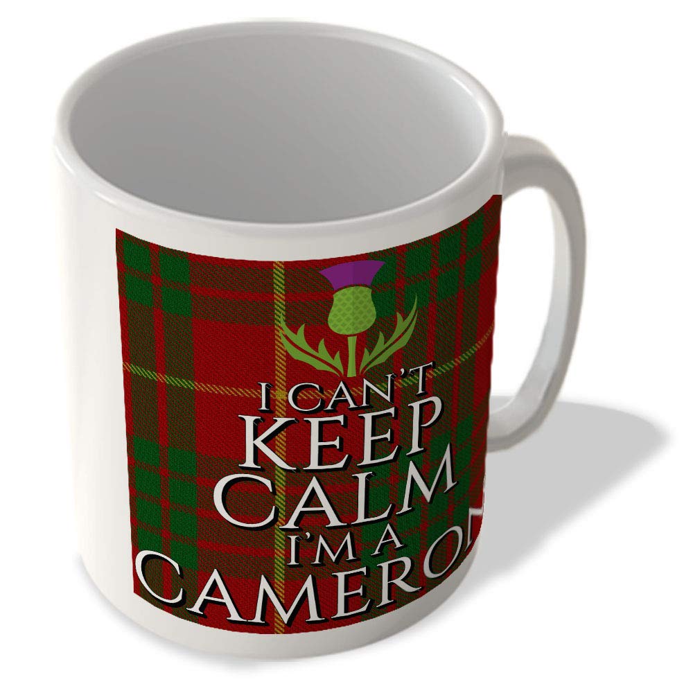 Mcmug White - I Can't Keep Calm I'm A Cameron - Cameron Tartan - (Thistle) - Scottish Mug, Ceramic, 11Fl.oz.
