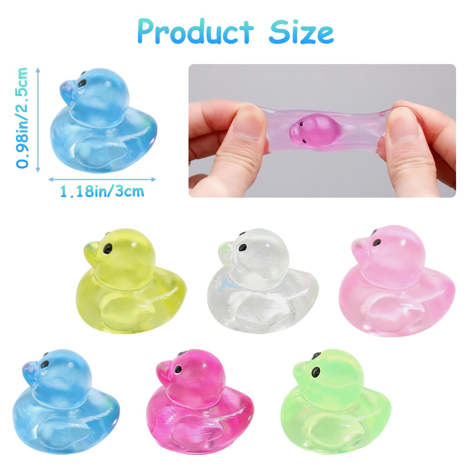 Mini juguetes sensoriales de pato, paquete de 24 juguetes sensoriales para niños, caja del tesoro, juguetes para el aula, juguetes sensoriales para niños con autismo, regalo de Pascua