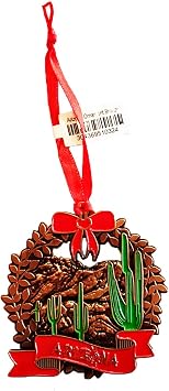 Arizona State Ornament Bronze Christmas Souvenir Gift Holiday Cactus Decorations