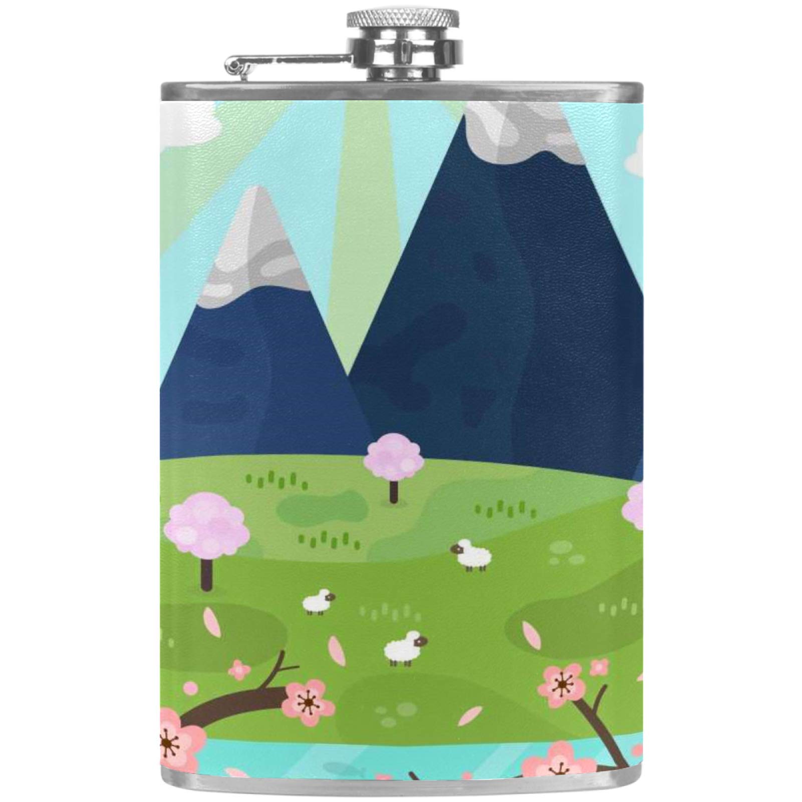 Flasque à whisky en cuir avec entonnoir pour le camping et les randonnées en montagne