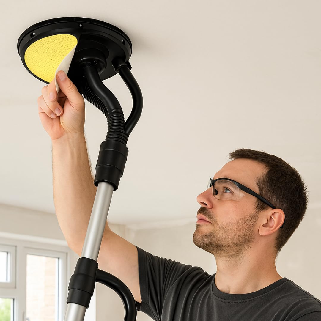 Dischi Abrasivi Giraffa Ø225 mm grana gialla perforata | Compatibile Flex Giraffa - Autoadesivo - Carta abrasiva per levigatrice a parete e soffitto - 25 pezzi (P220)