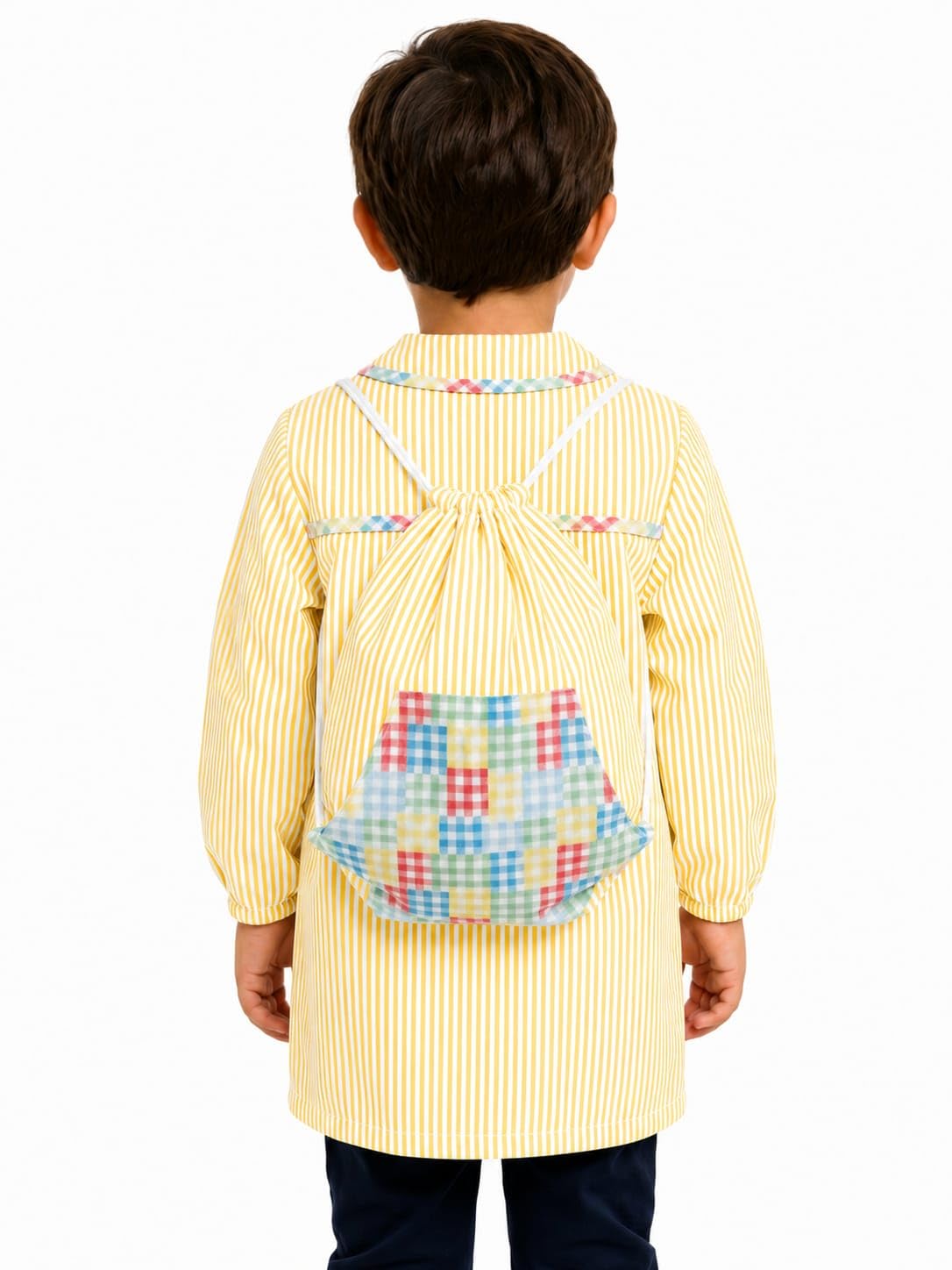 Conjunto Escolar personalizado: Mandilón + Bolsa merienda - Modelo Parchís