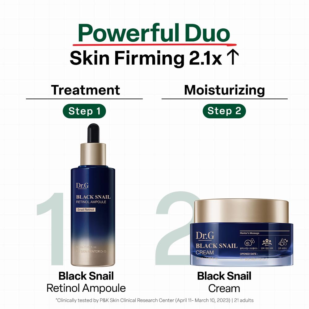 Dr. G Black Snail Cream with Snail Mucin, Niacinamide & Adenosine, 1.69 fl oz