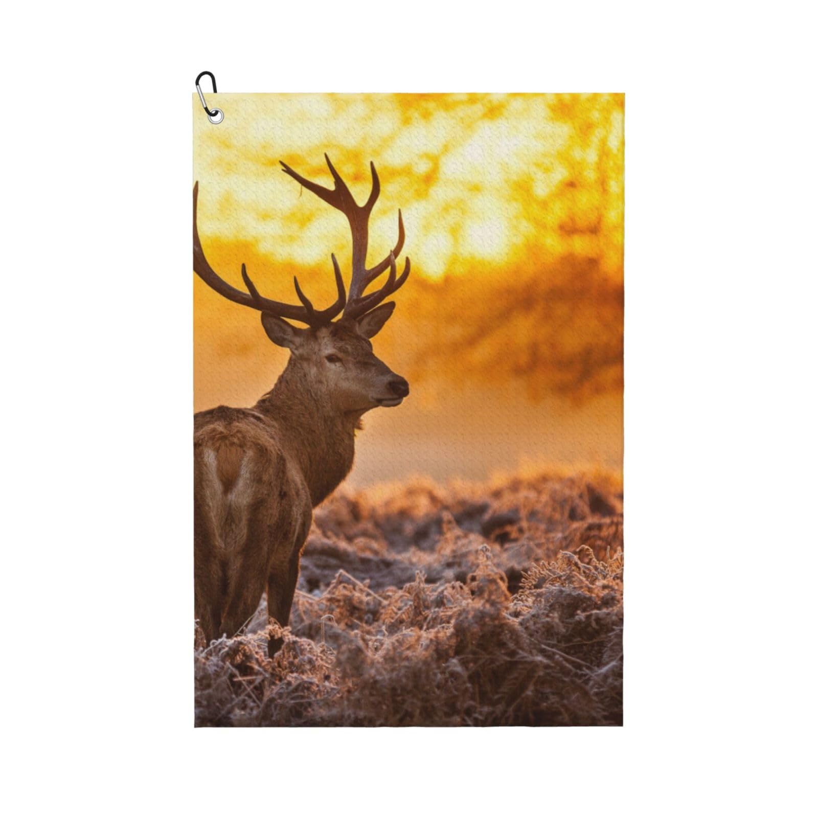 Hnnkloy Elk Deer, 16x24 in Portable Waffle Golf Towels with Carabiner Clip for Golf Bag