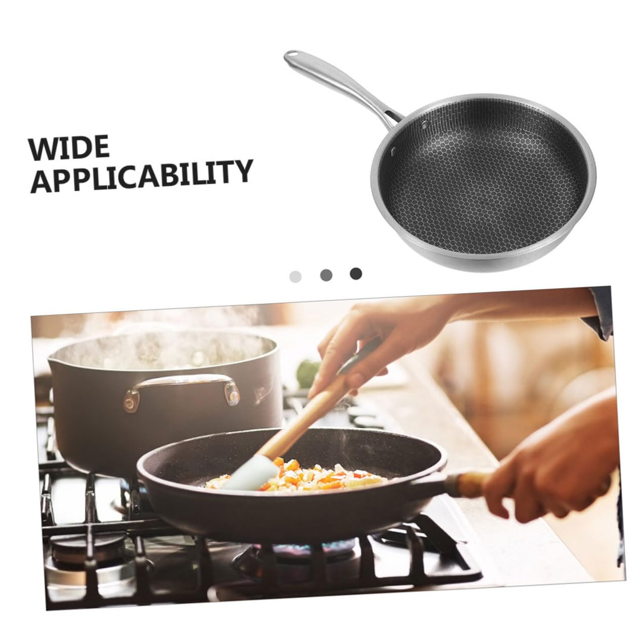 BESTOYARD Padella in Acciaio Inox per Frittata Padella Antiaderente con Motivo Nido d Ape per Colazione all Aperto Casseruola per Uova Fritte Compatibile con Tutti i Fornelli