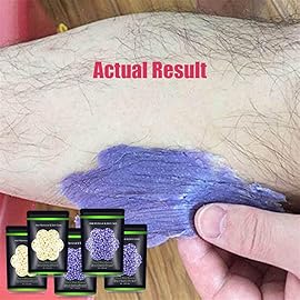Auperwel Wax Beads for Hair Removal 1.1 lb (17.6 oz), Hard Wax Beads for Sensitive Skin - Brazilian, Face, Bikini, Legs, Eyebrow, Painless Waxing Beads Kit for Women Men, 5 Packs with 10 Wax Sticks