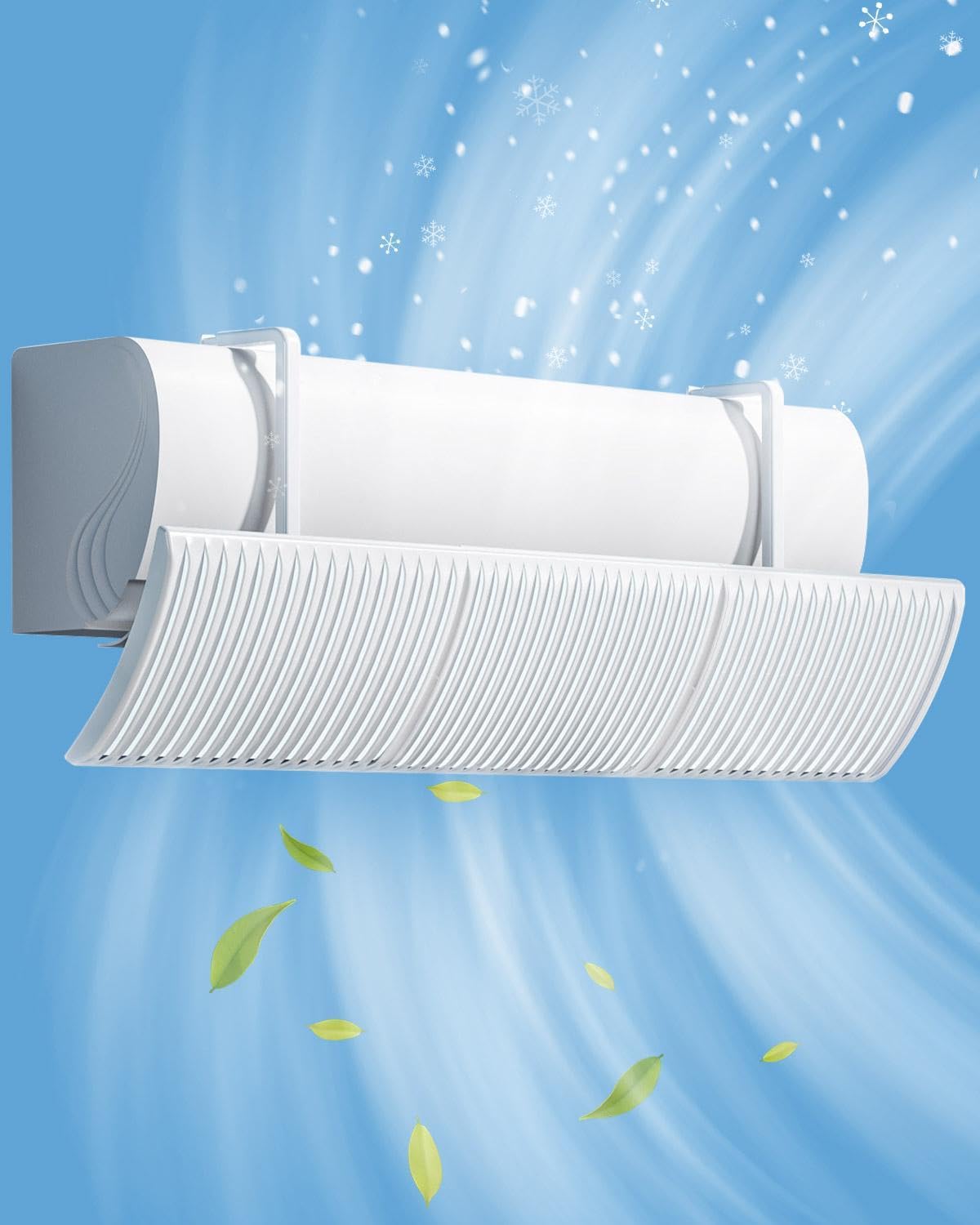 Deflector Aire Acondicionado Split, Desviador de Aire Climatizador Universal Anti-Soplo con Rejilla, Deflector para Aire Acondicionado Ajustable 180° para Hogar y Oficina