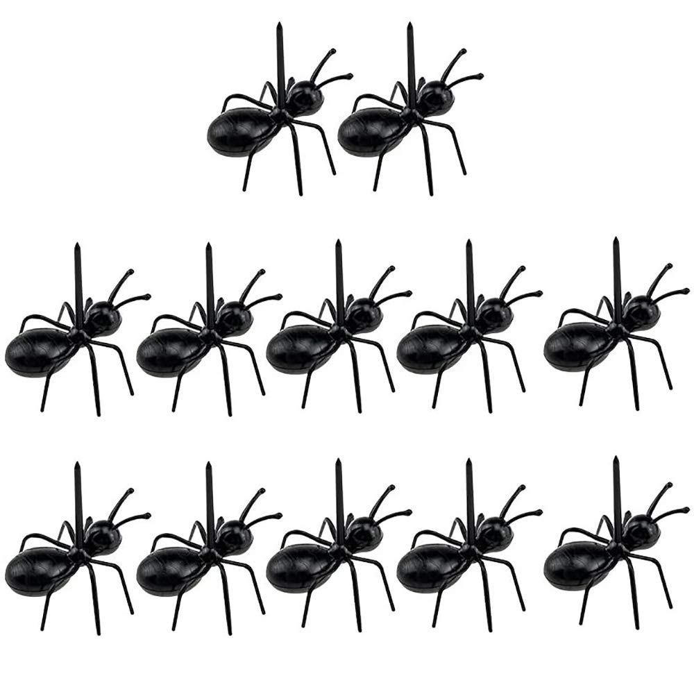 POFET 12pcs Worker Ant Party Picks Fruit Fork Snack Cake Dessert Serving Forks