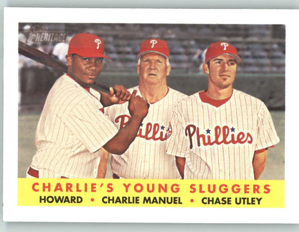 2007 Topps Heritage #386 Ryan Howard / Chase Utley / Charlie Manuel -  Philadelphia Phillies (Charlie's Young Sluggers) (Baseball Cards) at  Amazon's Sports Collectibles Store
