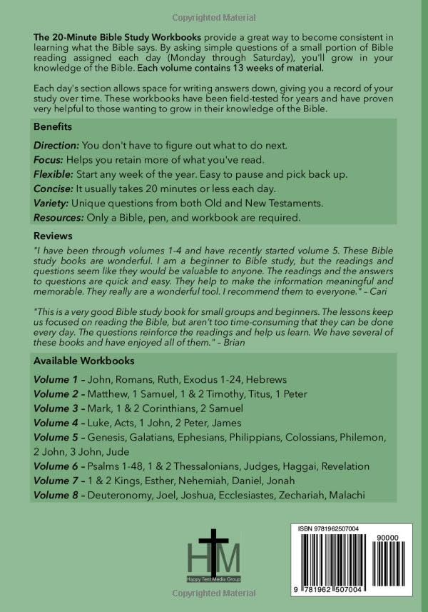 The 20-Minute Bible Study Workbook - Volume 1: John, Romans, Ruth, Exodus 1-24 and Hebrews - Image 2