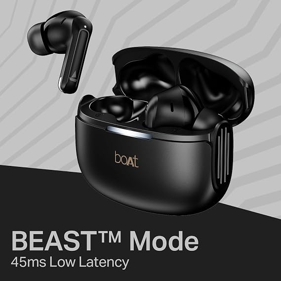 boAt Airdopes 219, 4Mics ENx Tech, 40 Hrs Battery, Best in Segment for Calling, Free Music Streaming,13mm Drivers, Bluetooth Earbuds, TWS Ear Buds Wireless Earphones with mic (Carbon Black)