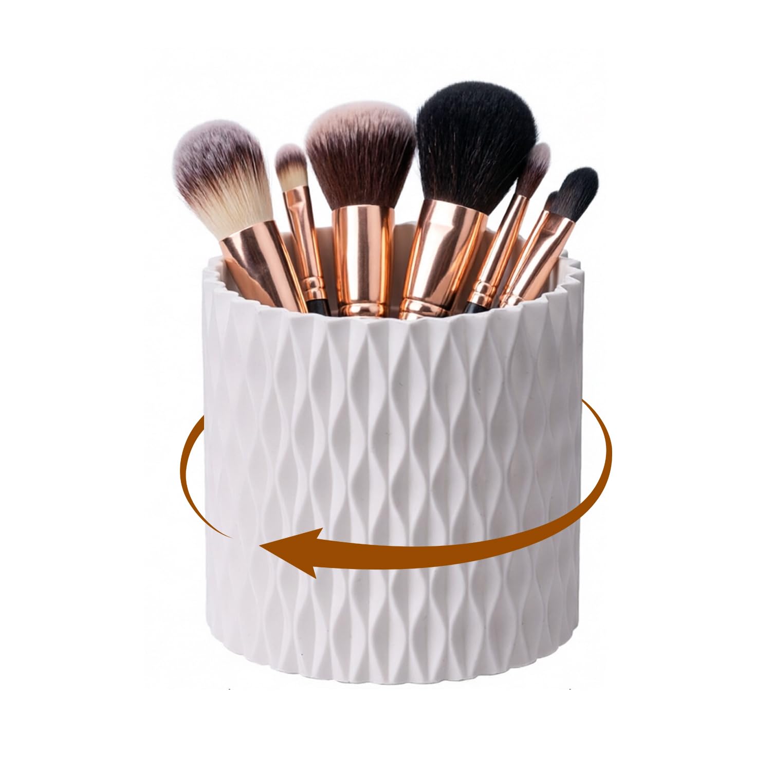 Makeup Brush Holder, Make Up Brush Holder 360° Rotating Makeup Brush Organiser Rotating Makeup Organiser 360° Rotating Cosmetics Container Spinning Multi-Purpose Cosmetics Organizer for Beauty Tool
