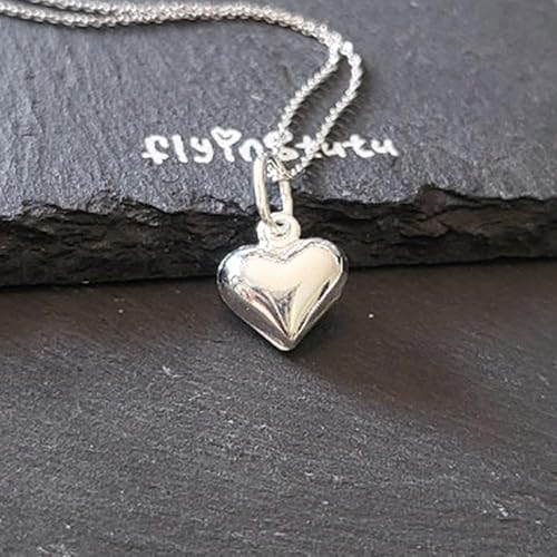 Miniatura 2 de Sterling Silver 3D Heart Charm Necklace, 18"