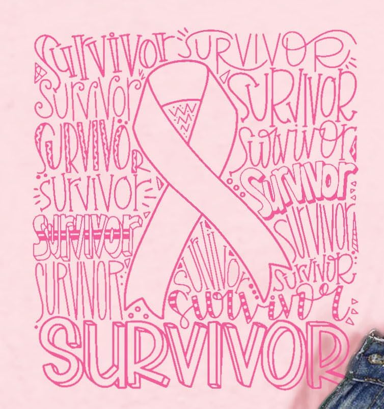 Breast Cancer Shirts for Women Breast Cancer Survivor T-Shirt Pink Ribbon Tee Top - Image 6