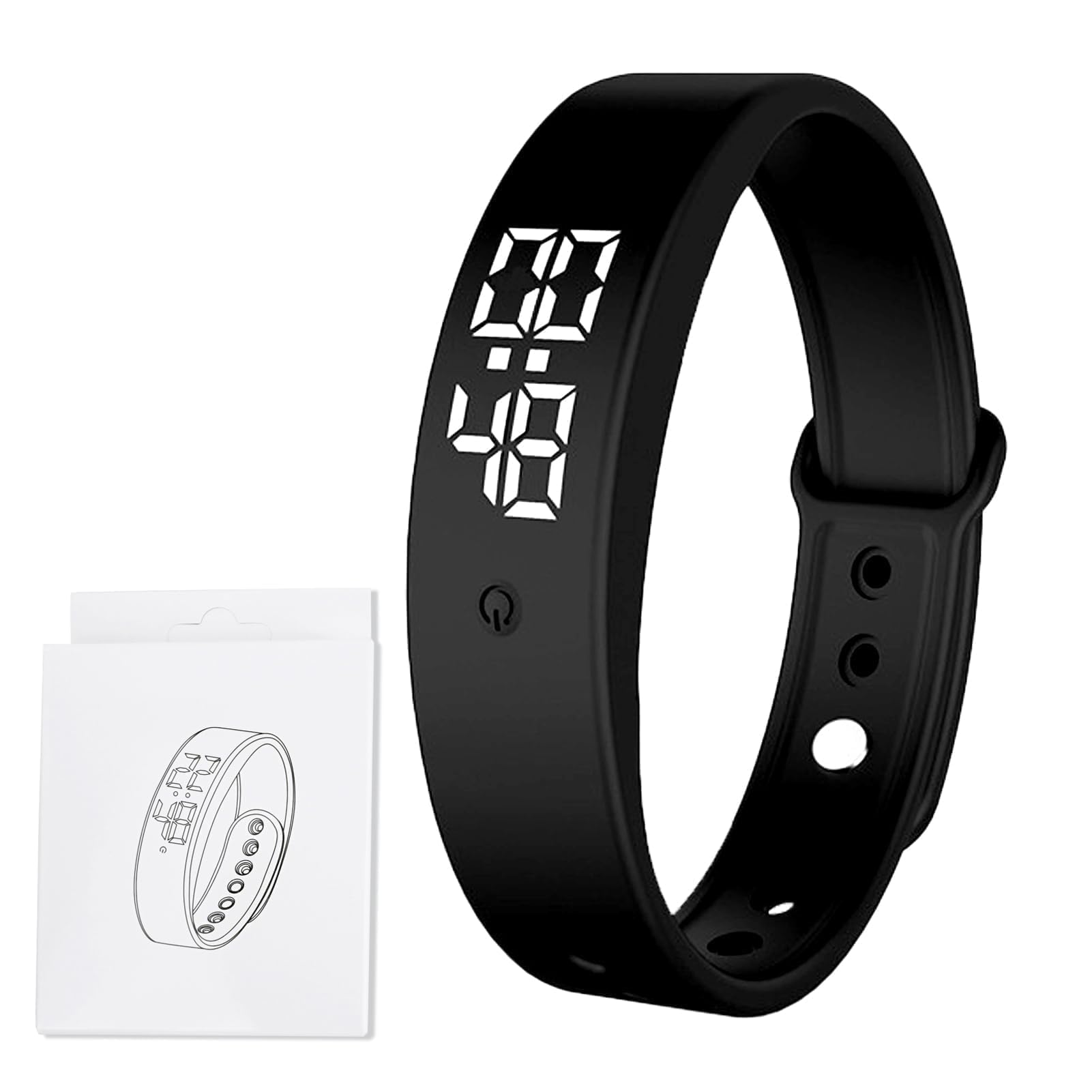 Silent Vibrating Alarm Wristband for who with Partners/New Borns/Children, 6×Alarms Pill Reminder Alarm Watch Wrist Clock 3×times Temperature Measurement for Deep Sleepers/Hearing Impaired Deaf