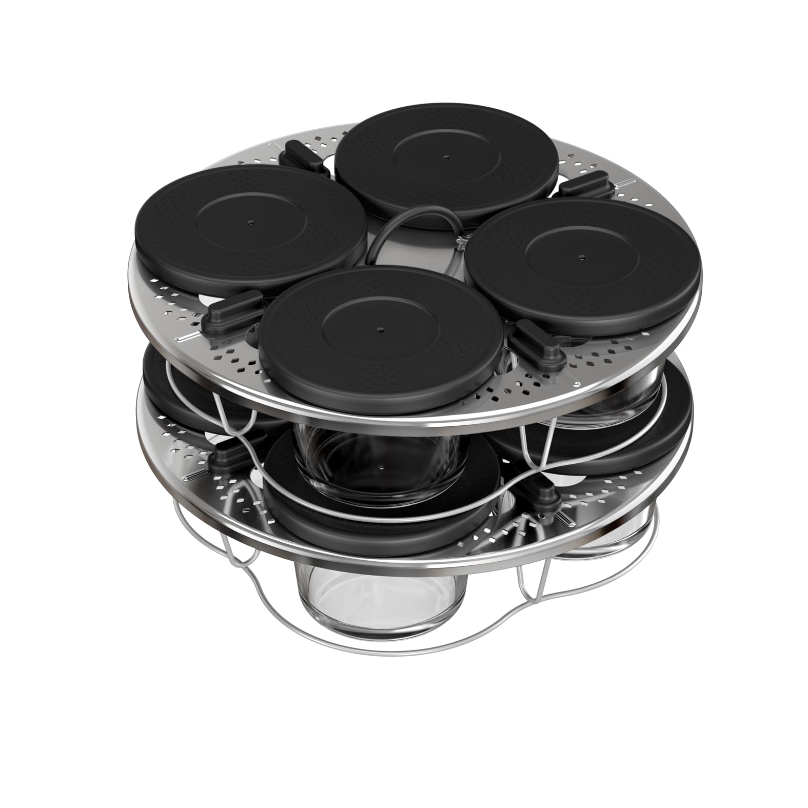 Moulinex Kit de 8 verrines superposables, Cookeo, Couvercles, Entrées, Yaourts et desserts, XA6140E0