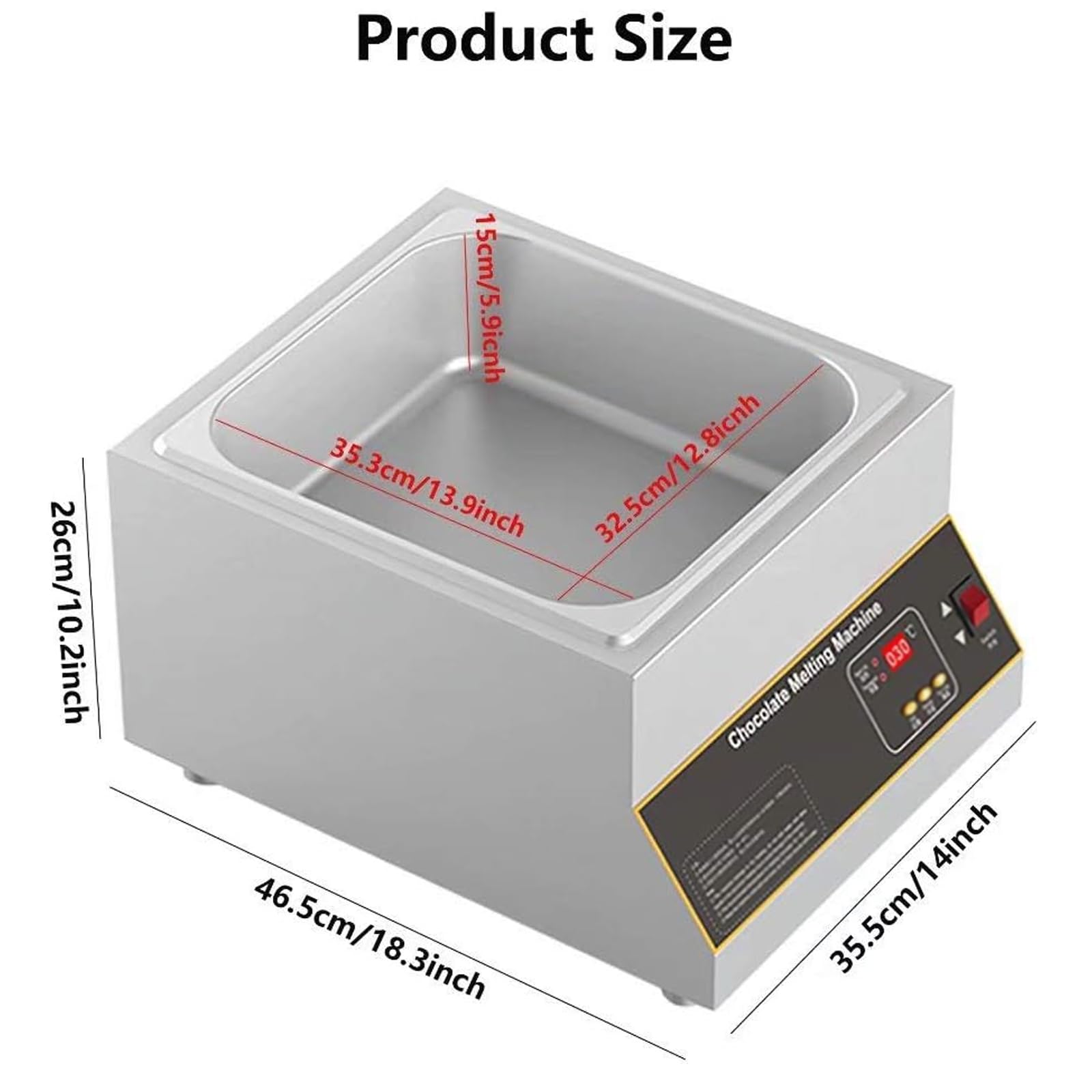 Machine à tempérer Le Chocolat Professionnelle 500 W, 1 cuve 12 kg, Machine à Fondre Le Chocolat électrique Commerciale avec écran d'affichage numérique et température ré