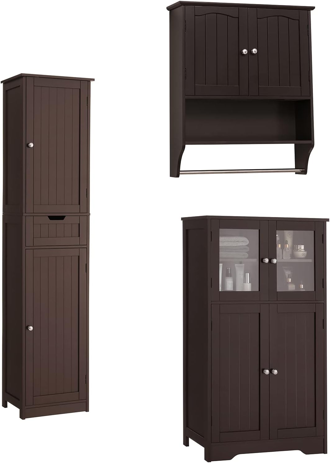 Amazon.com: Iwell Tall Bathroom Cabinet, Storage Cabinet with 1 Drawer ...