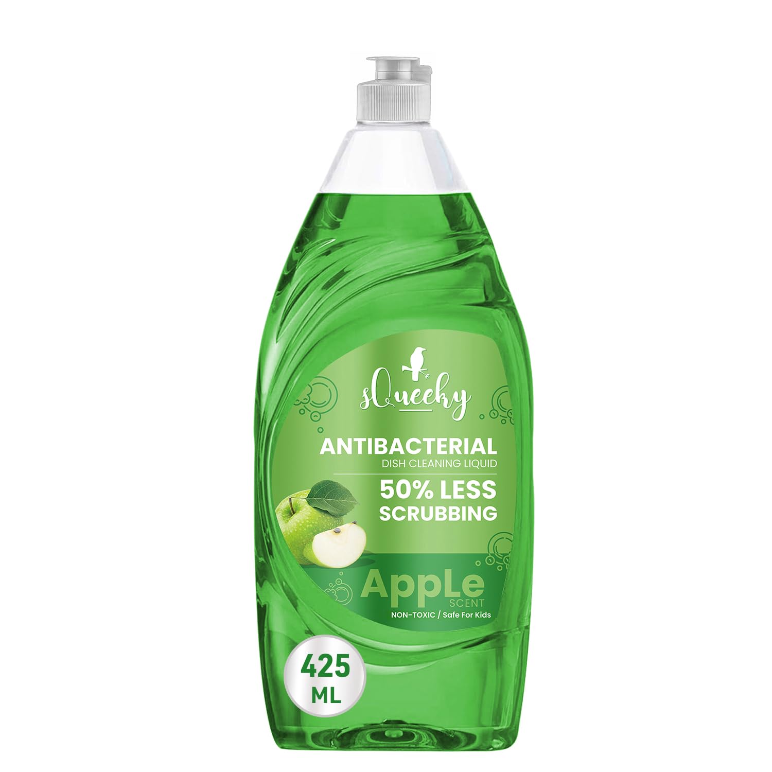 Squeeky Anti-Bacterial Dishwash Liquid Green Apple - 425 ml | 50% Less Scrubbing DishCleaning Liquid | 5X More Cleaning Power | Non-Toxic (B0D93RBMLR) Amazon Price History, Amazon Price Tracker