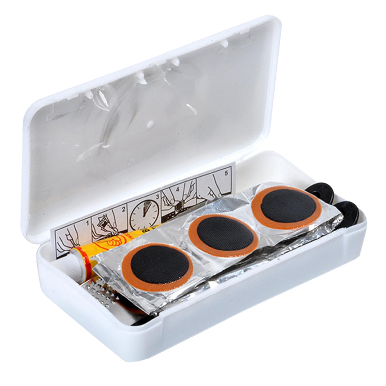 balacoo Patch Kit Multifunctional Repair Tool Set Crowbar File Glue Essential for Cyclists