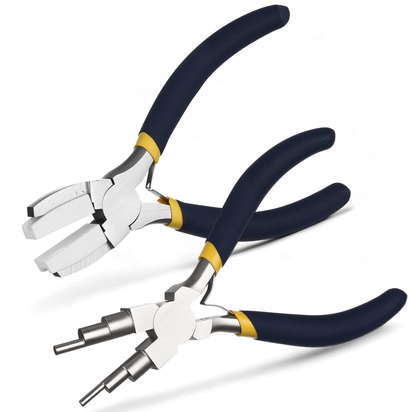 Mudder 2 Pcs Jewelry Making Tool 6 in 1 Bail Making Plier,Blue and Yellow