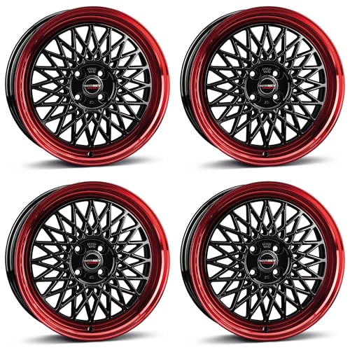 4x Borbet Felgen B 7.0x17 ET30 4x100 black rim red kompatibel mit Suzuki Baleno Ignis Swift