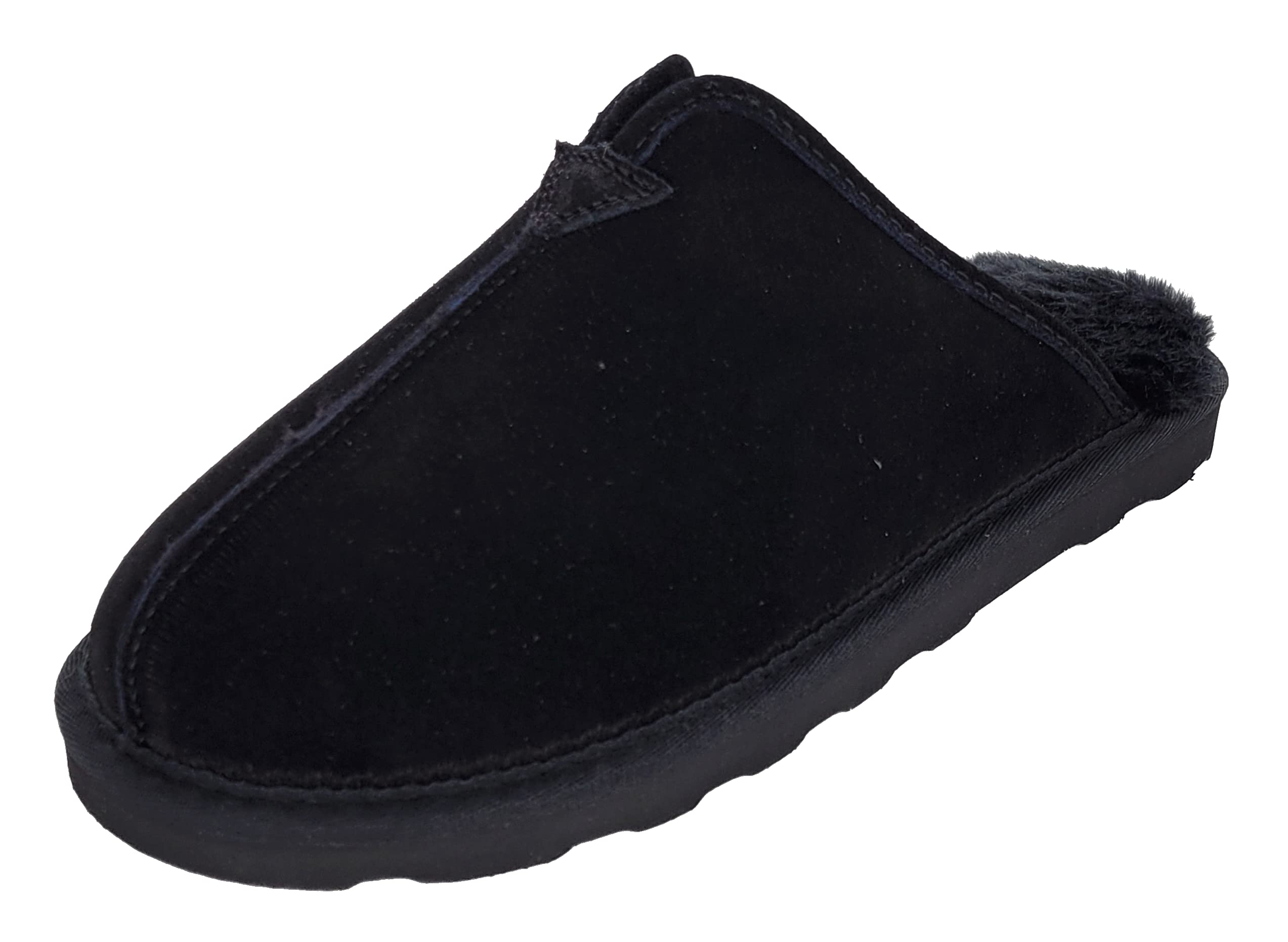 Snapklik.com : Clarks Mens Open Back Suede Leather Slipper - Plush Faux ...