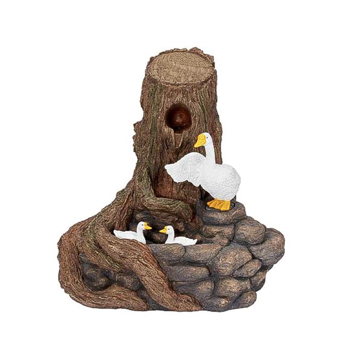 Solar & Battery Hybrid Power Feather Falls Duck Outdoor Water Fountain Feature