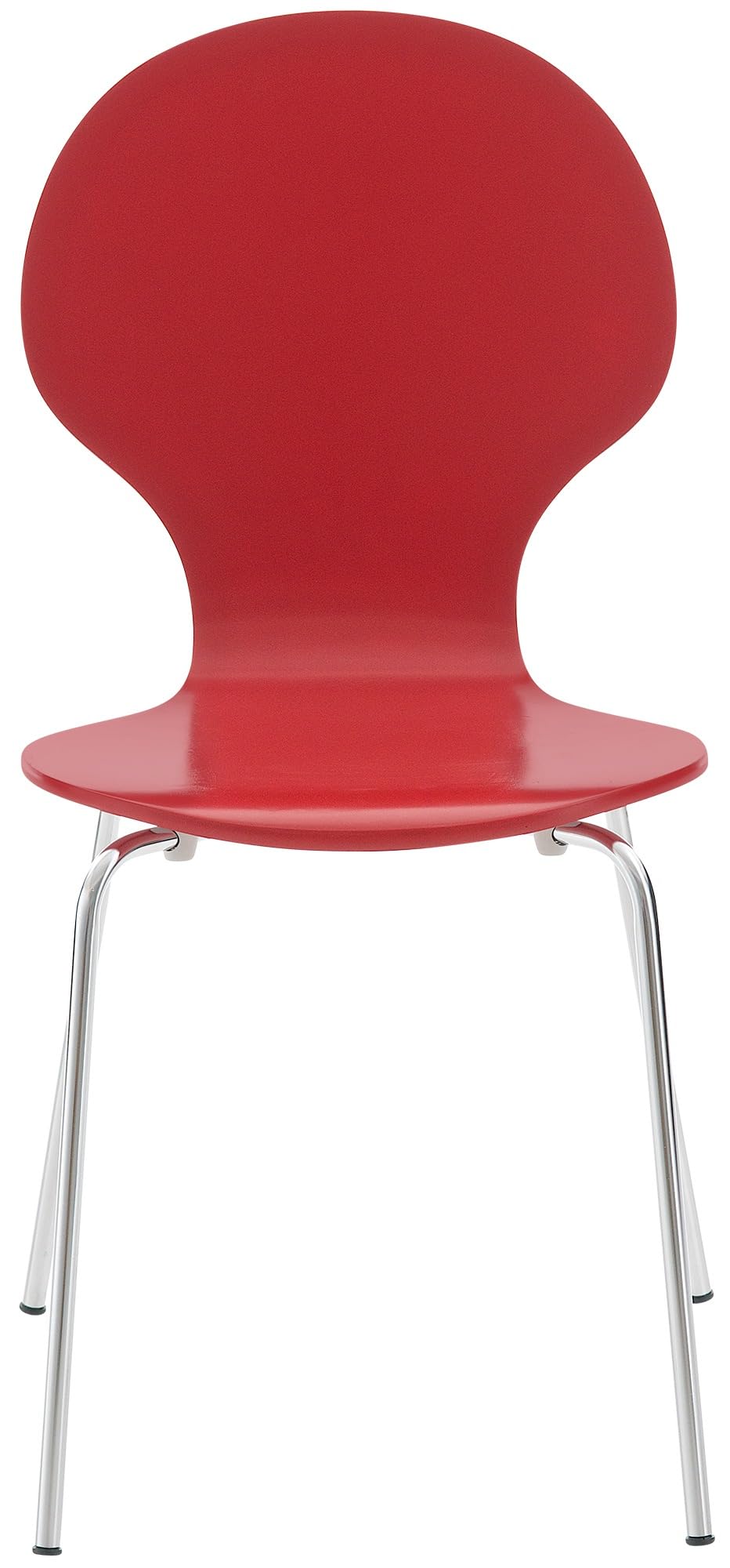 CLP Set 2 Sedie Impilabili Diego in Legno Robusto I Sedie Attesa con Telaio in Metallo I Sedie Ergonomiche E Facili da Pulire, Colore:Rosso