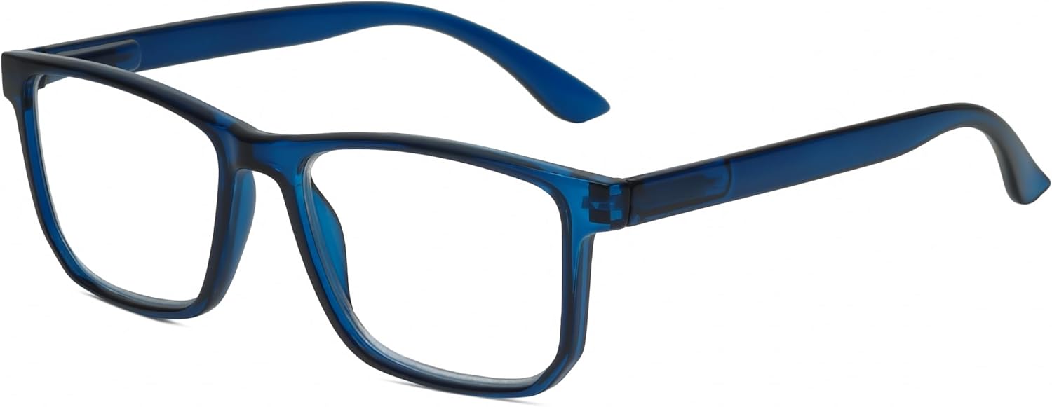 Calabria R861 Rectangular Reading Glasses Men Women Designer Trendy Eyeglass Modern Fashion Readers w/Semi-Hard Zipper Case