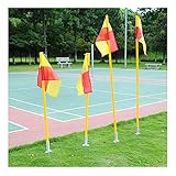 Plástico ABS. xichengshidai Mástil de esquina de fútbol desmontable para esquina y poste de bandera, base de ABS, 1,5 m, 3 unidades, base+base de suelo+bandera