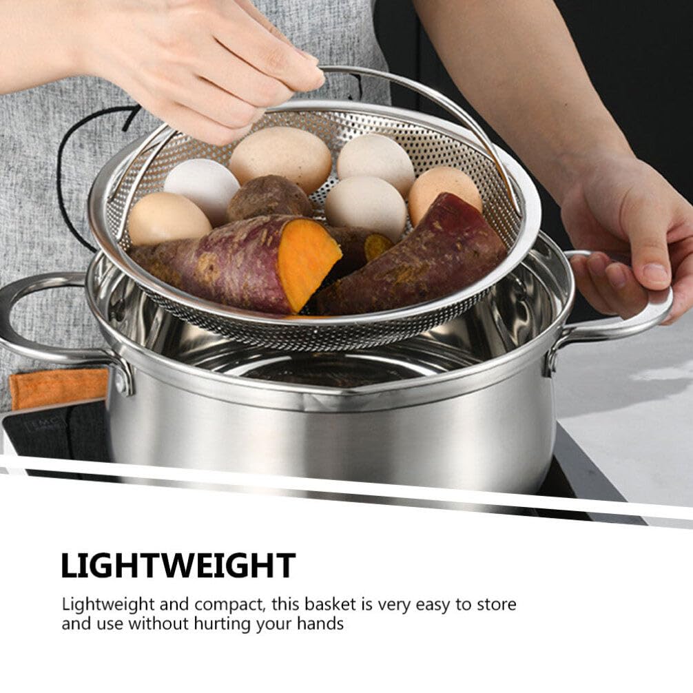 Panier Vapeur Inox 22.5 Cm — Pour Riz, Légumes & Fruits — Poignée, Multifonction Et Facile à Nettoyer