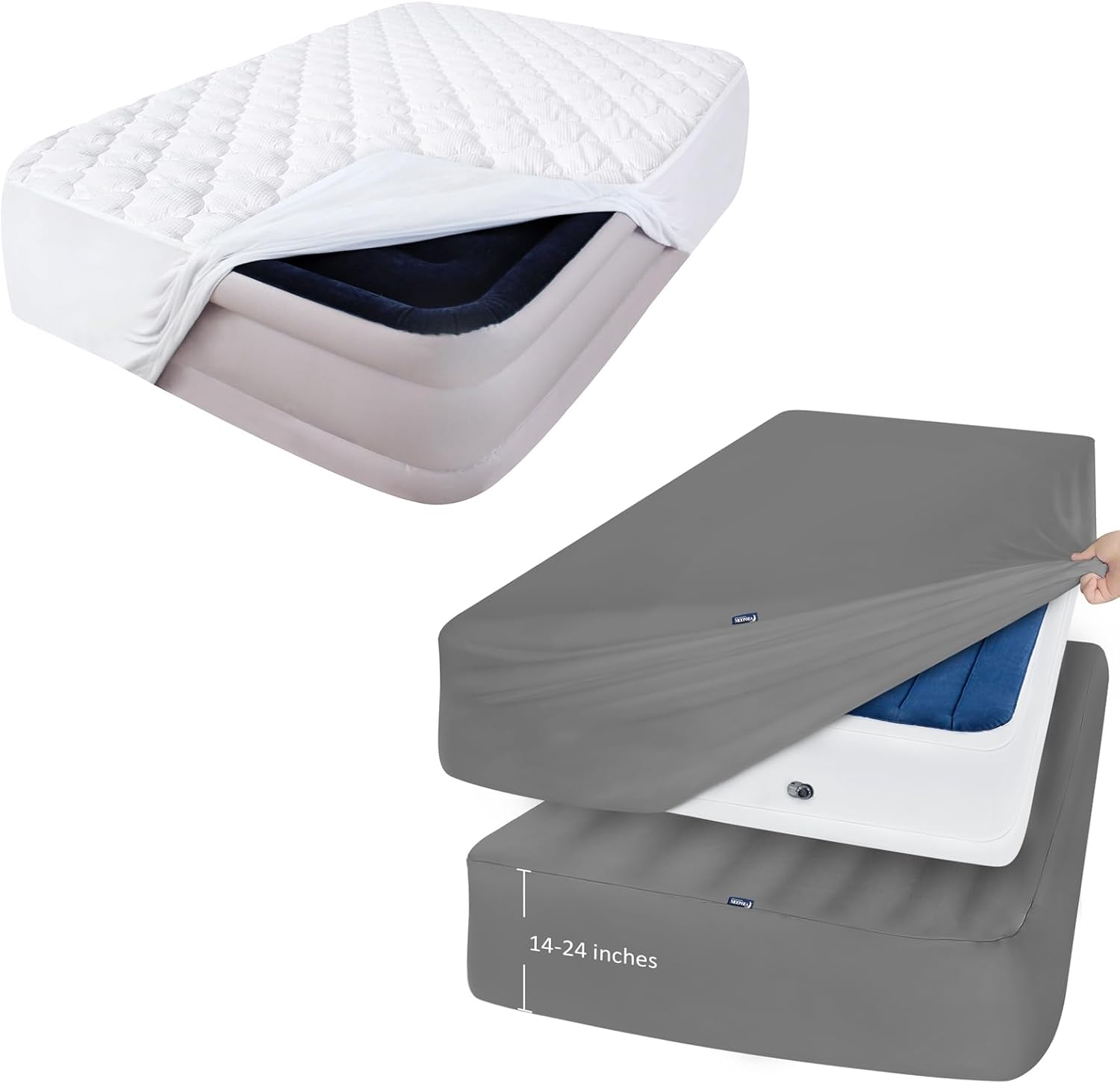 Queen Mattress Pad Deep Pocket and Queen Fitted Sheets Only