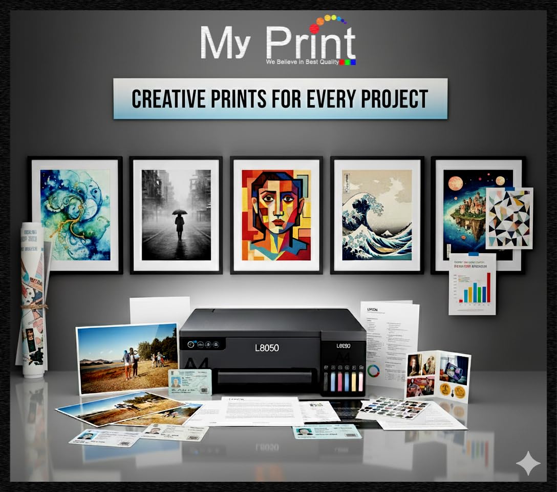 MY PRINT L8050 | A4 Size 6 Color Wireless Colour Home Inkjet Printers | (Including 6 ColorInk) | PVC Card Print | Multicolor [WiFi] [Photo Printer] [PVC Card Printer] [with USB Cable] — Amazon image 5