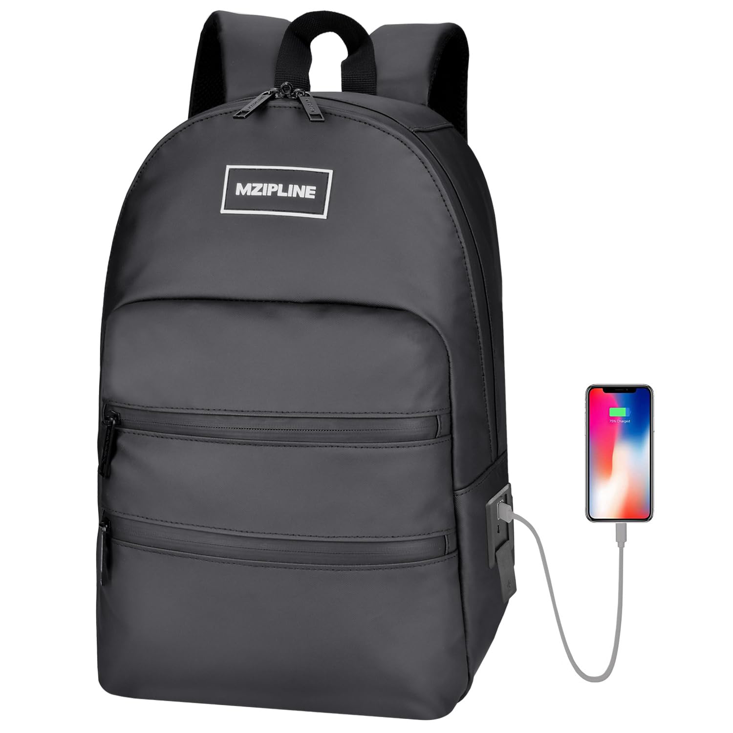 MZIPLINE Backpack Bag With TSA Lock & Key-Smell Proof-Water Resistant Laptop Daypack Travel bags for Men & Women Travel (Black-2)