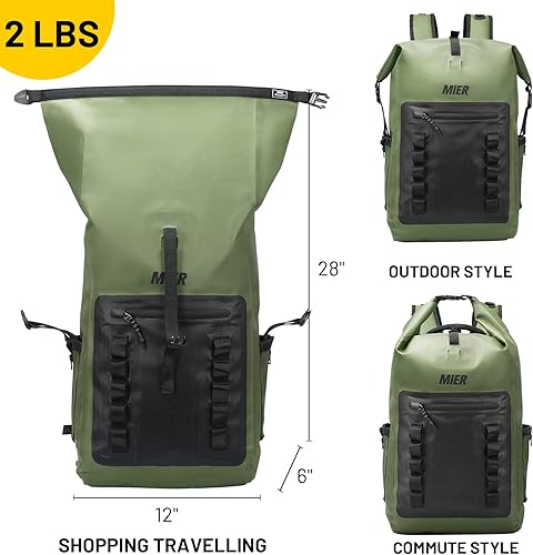 Miniatura 5 de MIER Mochila impermeable Saco con cierre de parte superior enrollable Bolsa seca ligera, Mochilas tipo mochila